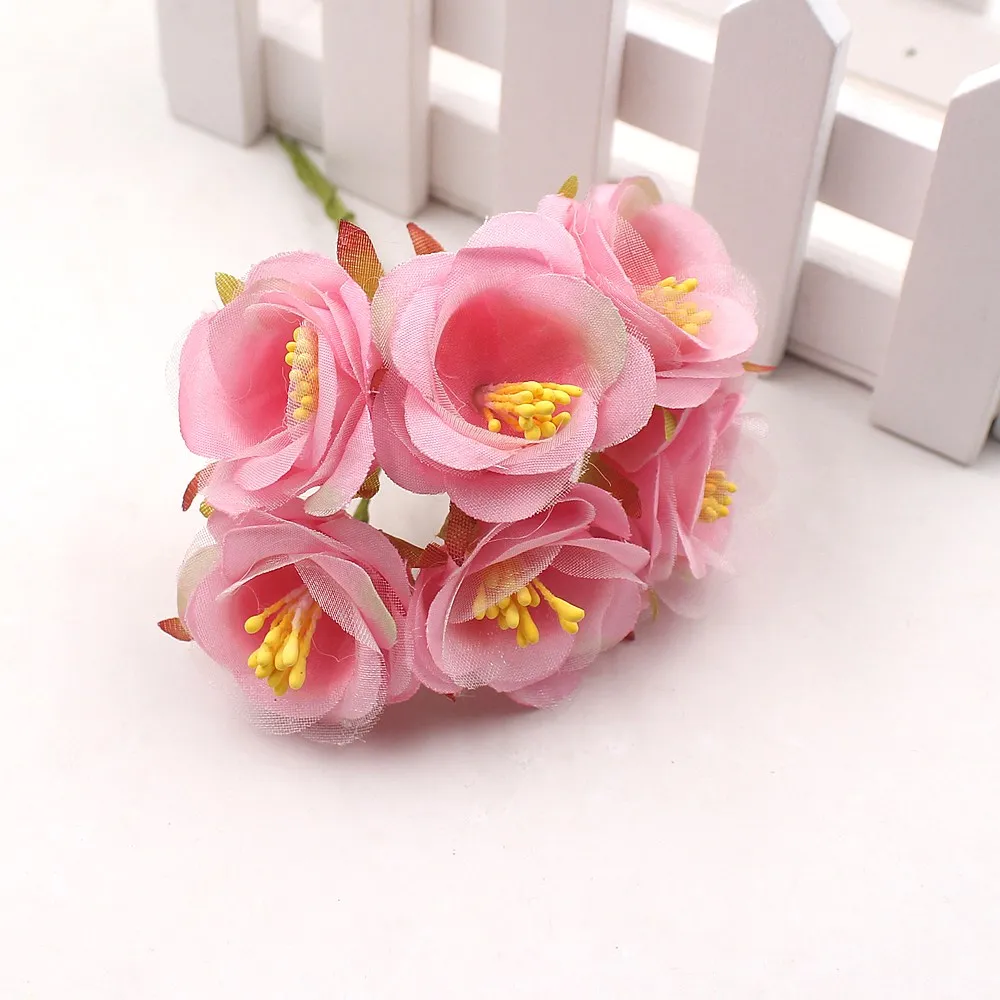 6pcs Cherry Stamen Artificial Flowers Bunch For Wedding Garden Decoration Apparel Sewing Needlework DIY Craft Supplies Bouquet 6pcs Cherry Stamen Artificial Flowers Bunch For Wedding Garden Decoration Apparel Sewing Needlework DIY Craft Supplies Bouquet