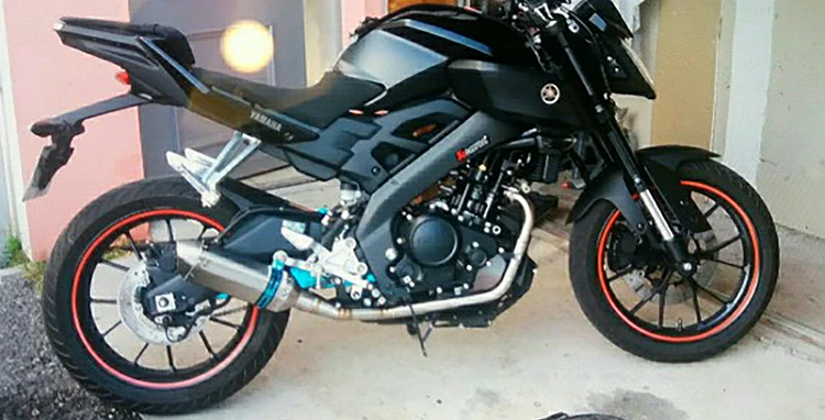 R15 средняя выхлопная труба мотоцикла глушитель Модифицированная для YAMAHA YZF MT 15 2008