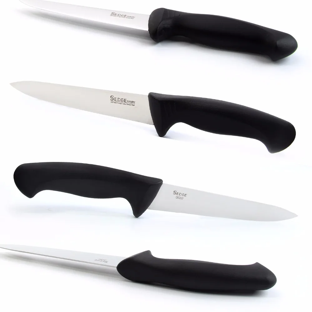 Нож-топорик-Серия SP-немецкая филе из нержавеющей стали HC кухонный нож-нескользящая эргономичная черная ручка-7''