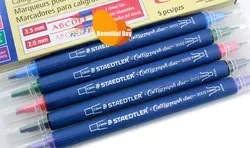 Staedtler3002 каллиграфия duo советы маркер 5 цветов / комплект