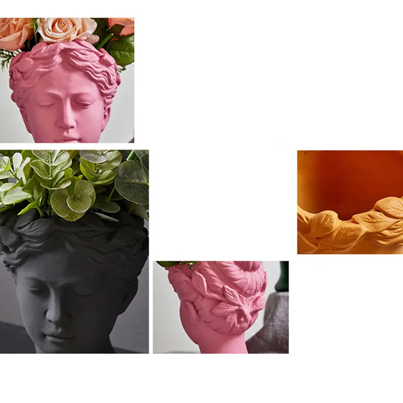 Скандинавская Греческая богиня фигура Венеры головные портреты цемент ваза личность дома гостиная украшения цветочного горшка ремесло X1816