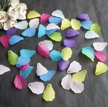 

500g 500pcs 20*25mm Acrylic Solid Color Flower Petal Beads With Hole For Craft DIY Jewelry Beads Hair Clip Hairband Accessory