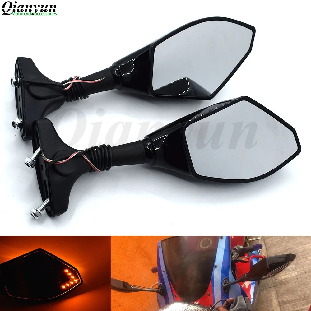 

Universal Motorcycle LED Steering Light Flash Rearview Mirror Side View Mirror For Honda CBR300R CBR250R CBR500R CB500F/X GROM
