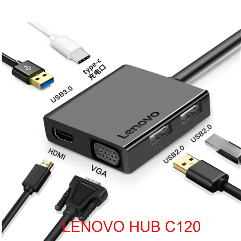 6 в 1 USB C концентратор 3 0 HDMI 4 K VGA для MacBook Pro Xiaomi Asus Lenovo ноутбук huawei Mate 10 20 Matebook Type