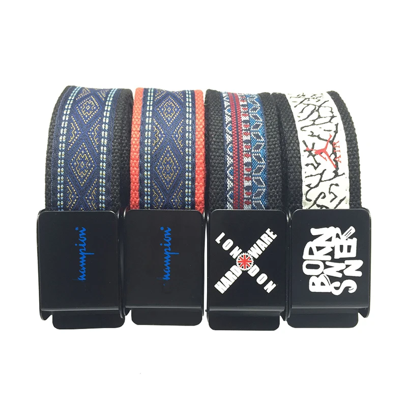 

National style belts new strap long belt thin canvas men women belt Waistband square automatic buckle mirror fashion for women
