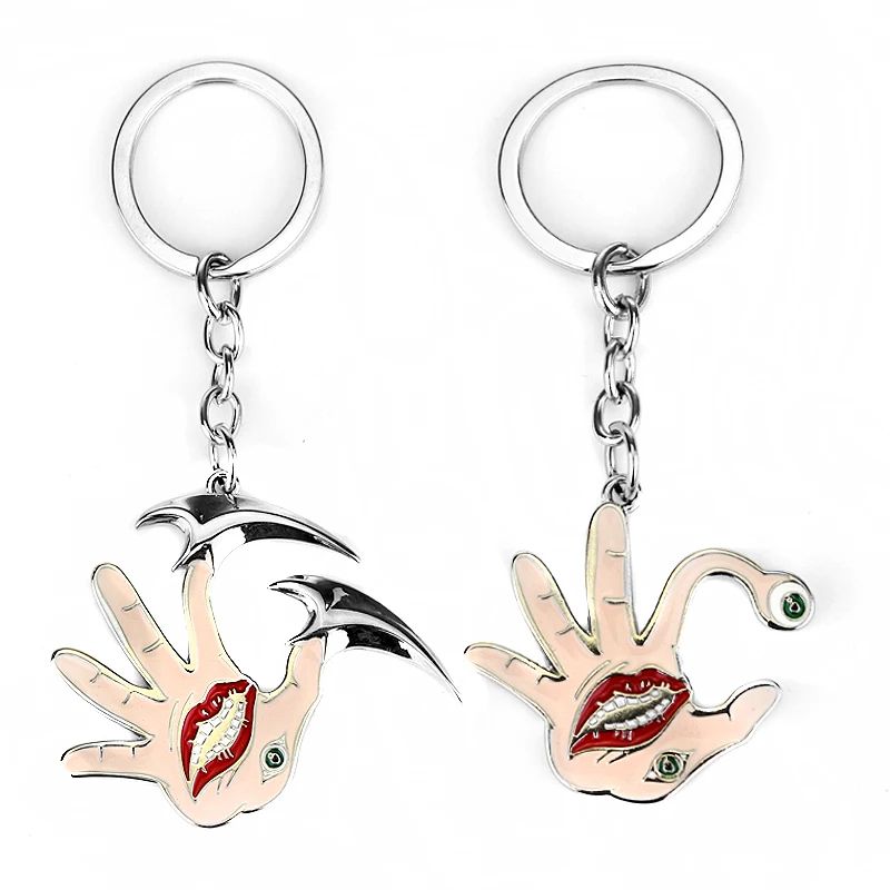 

Movie Horror Anime Guidelines Keychain Palm Mouth Eyes Logo Keyring men and women car key metal Pendant jewelry