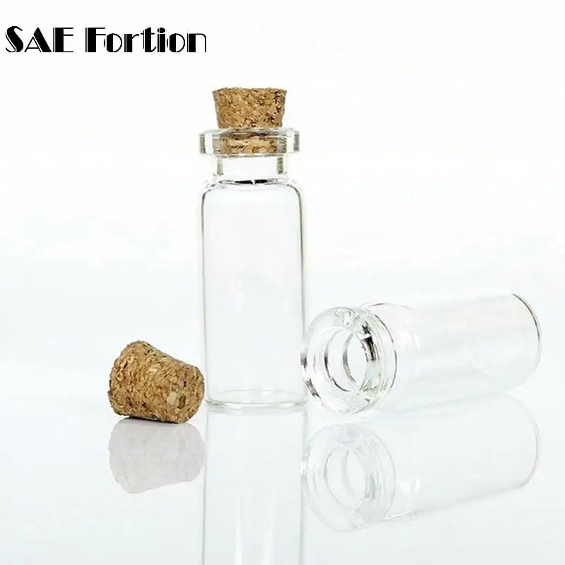 SAE Fortion 4 قطعة 20*50 مللي متر 10 مللي مصغرة الزجاج زجاجات فارغة الاكسسوارات عينة الجرار مع سدادات الفلين ل DIY الحرفية الديكور