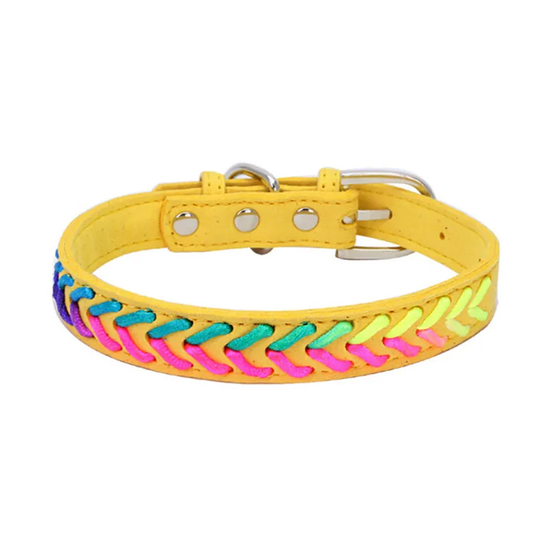 Fashion Cute collar for cats Colorful Rope knitting Dog Puppy Pet Collars Accessories pet Product Leash and Harnesses A15 (4)