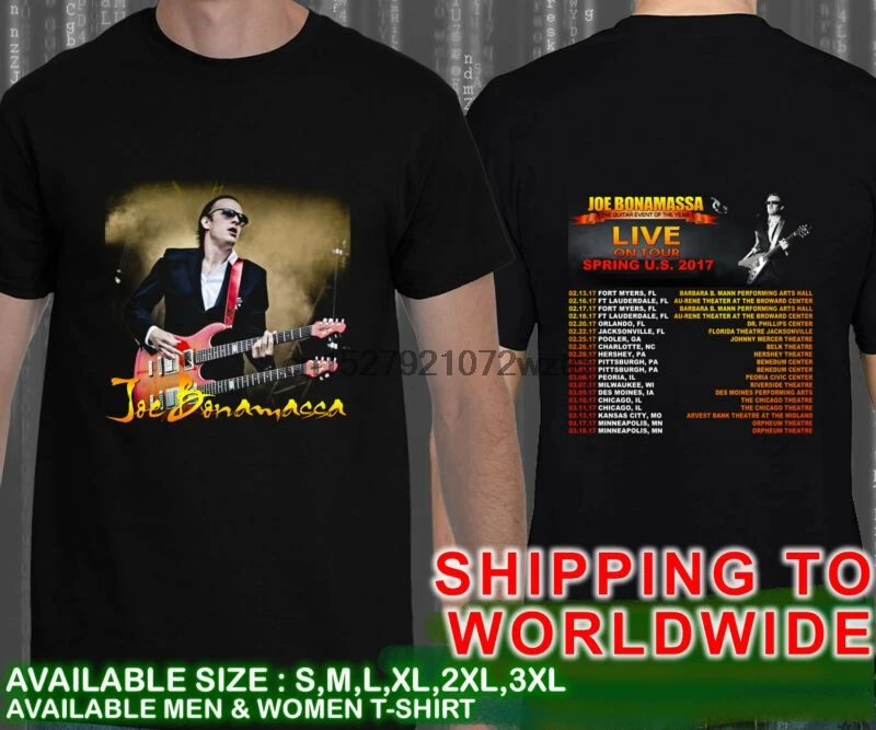 

Joe Bonamassa Spring US Tour Dates 2017 Black T Shirt