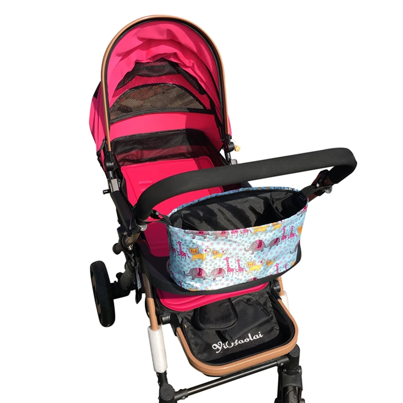 Аксессуары для детских колясок, сумка для подгузников, водонепроницаемая, большая вместительность, мультяшное цветное складное животное на коляску, сумка-Органайзер