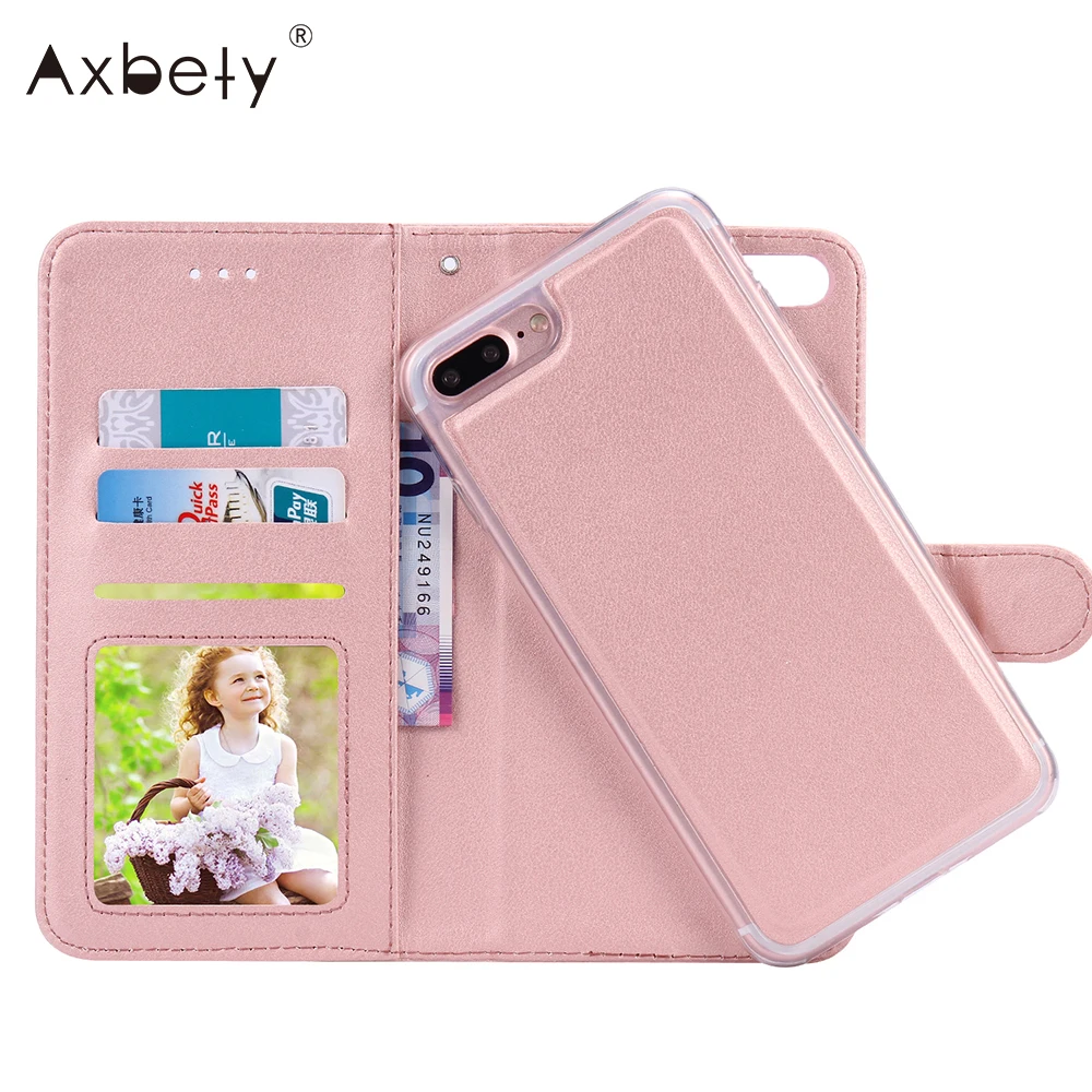 

Flip Case For iPhone 7 8 Case Luxury Leather 2-Layers Hybrid Protect Cover Case Coque For iPhone7 8 PLUS Soft Plastic TPU Case