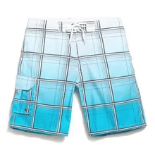 Лето Новое поступление клетчатые свободные Badehosen Herren отличное качество быстросохнущие купальники шорты мужские