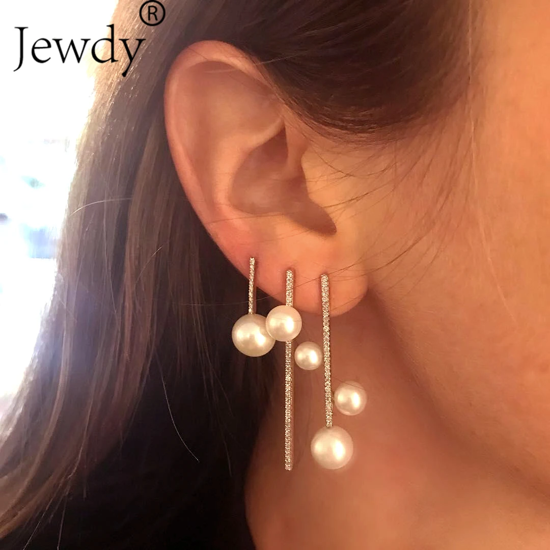 

Statement Multiple Pearls Long Earrings Jewelry Vintage Gorgeous Wedding Chandelier Earrings for Women Best Gifts