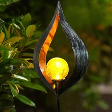 LED Solar Flame Light Metal Decorative Stake Lights Flickering Lamp Outdoor Waterproof For Yard Garden Landscape Path Lighting digoo dg fle01 solar garden decoration led flame lamp landscape automatic waterproof atmosphere light for patio yard path light
