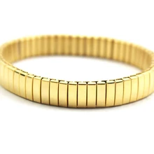Высокое качество 316L Нержавеющая сталь браслет Золотые украшения Браслеты Мода эластичный звено цепи Браслеты