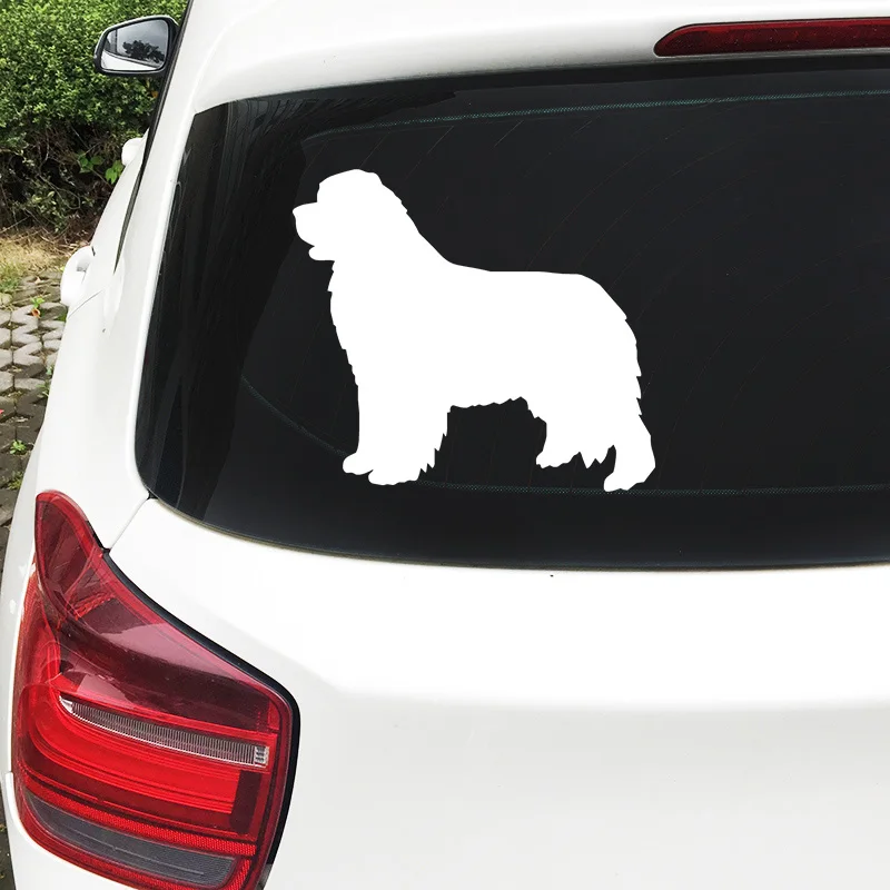

22.9*20.3CM Newfoundland Dog Window Glass Decorative Stickers Lovely Car Covers Scratches Motorcycle Decals Accessories DW-099