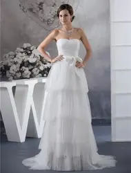 Жанн белый Louisvuigon Vestido де Noiva халат де Mariage свадебные платья линия тюль свадебные платья 2016 ю . н . 9280