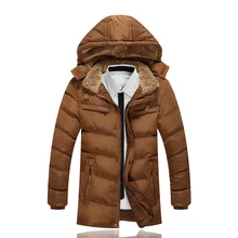Мужские хлопковые куртки с капюшоном и пальто Зимние теплые толстые длинные пуховики брендовые Модные приталенные Chaqueta Homme SL-E423