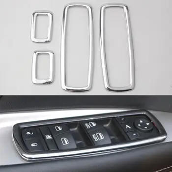 

For 2012-2014 Dodge Journey Chrome Window Lift Switch Button Panel Frame Trim Car Styling