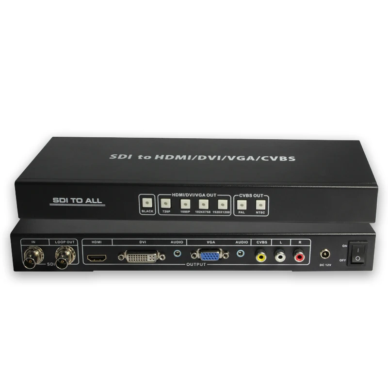3G SDI ко всем скалер конвертер Loop Out позволяет к DVI VGA HDMI CVBS композитный порт Дисплей