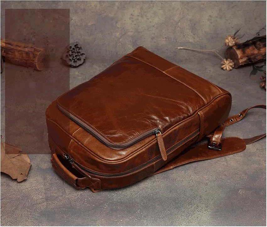 2019 г. Новые мужские из натуральной кожи рюкзак для отдыха, путешествия сумка рюкзак брендовая кожаная сумка мода большой емкости сумка для