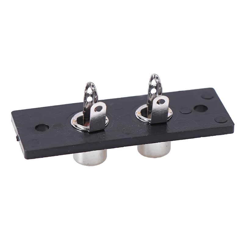 

2 Way RCA Terminal Wall Panel Plate Input Phono Chassis Socket Audio Adapter 5.1x2cm
