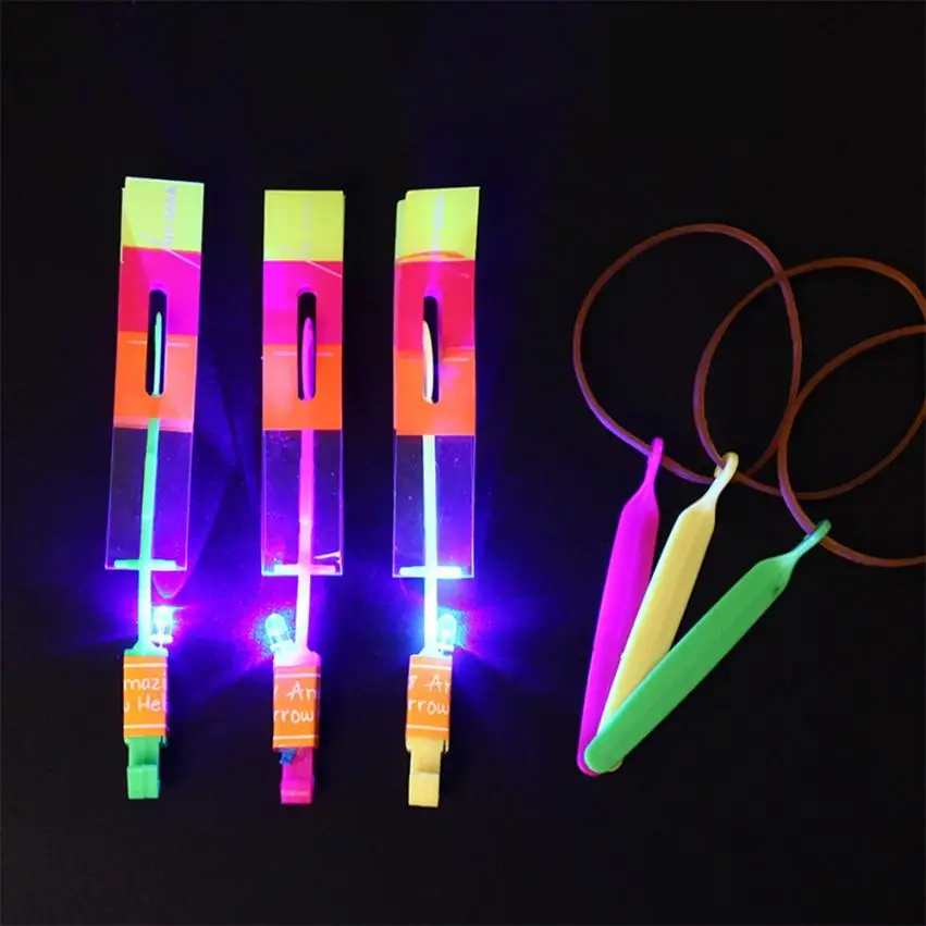 

Rocket Copters Bamboo Dragonfly Slingshot Mini Helicopters Glow In The Dark Toy 2sw0806