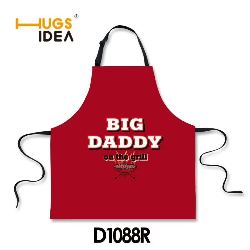 

HUGSIDEA Red BBQ Aprons for Beer Lovers Cook Kitchen Creative Big Daddy On The Grill Lightweight Protective Delantal De Cocina