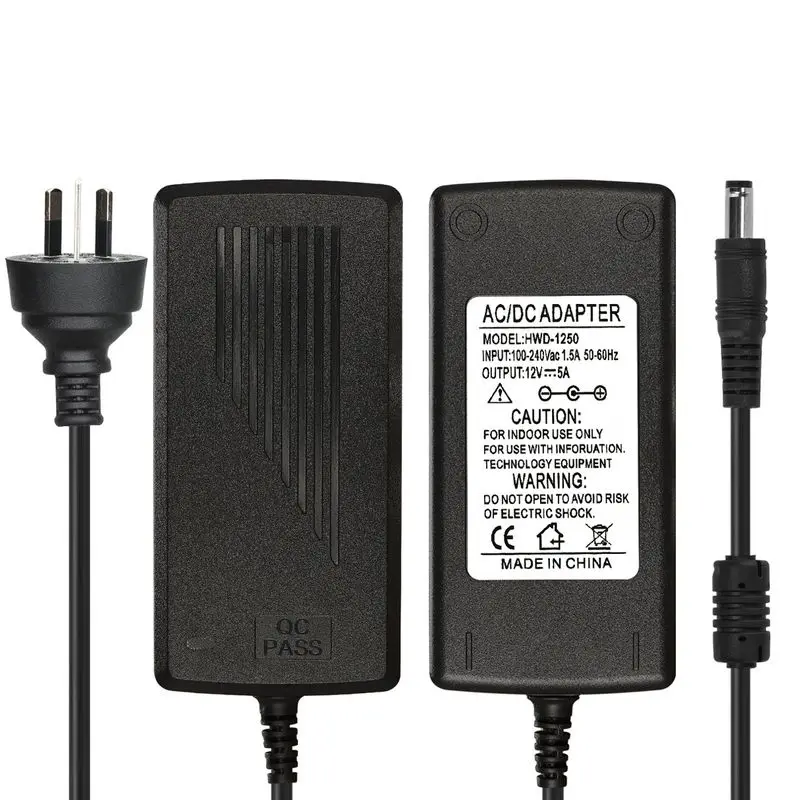 

50pcs DC 12V 5A AC Adapter Converter Power Supply Driver AU Australia Plug For 5050 3528 LED Rigid Strip Modules Lamp Lighting