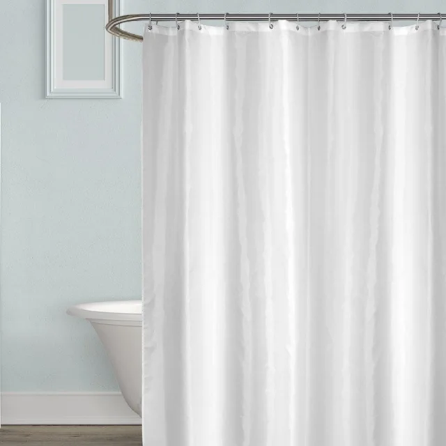 White Shower Curtains Waterproof Thick Solid Bath Curtains For Bathroom Bathtub Large Wide Bathing Cover 12 Hooks rideau de bain - Image 5