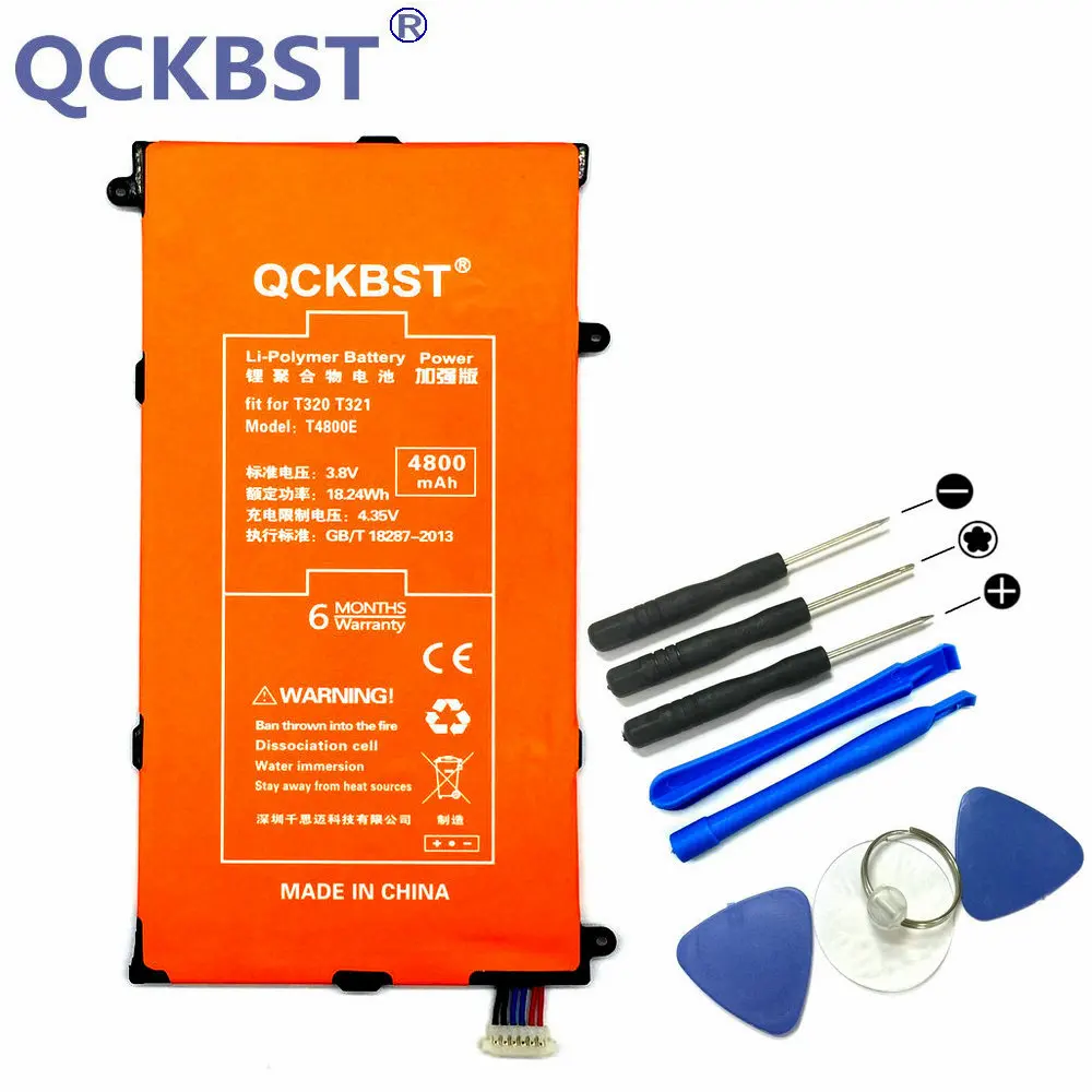 Сменный аккумулятор QCKBST T4800E для планшета Samsung Galaxy Tab Pro 8 4 дюйма T325 T320 T321 4800 мАч |