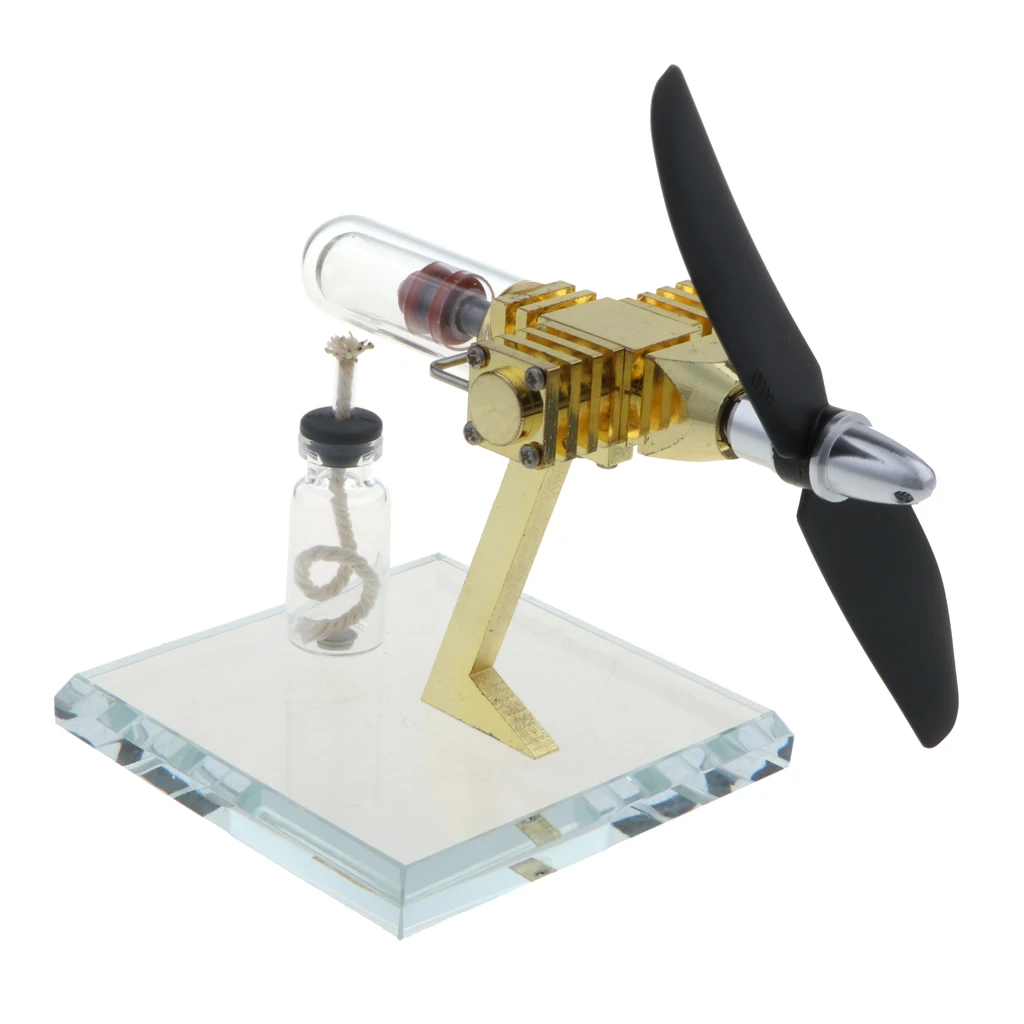 

Propeller Rotating Stirling Engine Motor Model Steam Heat Generator Physics Learning Science Toy Home Collectibles
