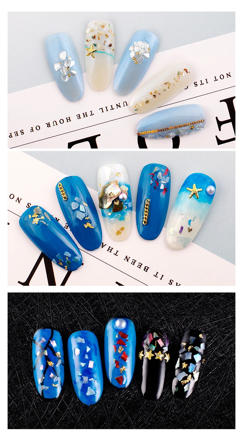 Натуральный Abalone Shell неровный Фрагмент дизайн ногтей 3D Шарм украшения ломтик DIY наклейки для ногтей УФ гель акриловые ногти маникюр