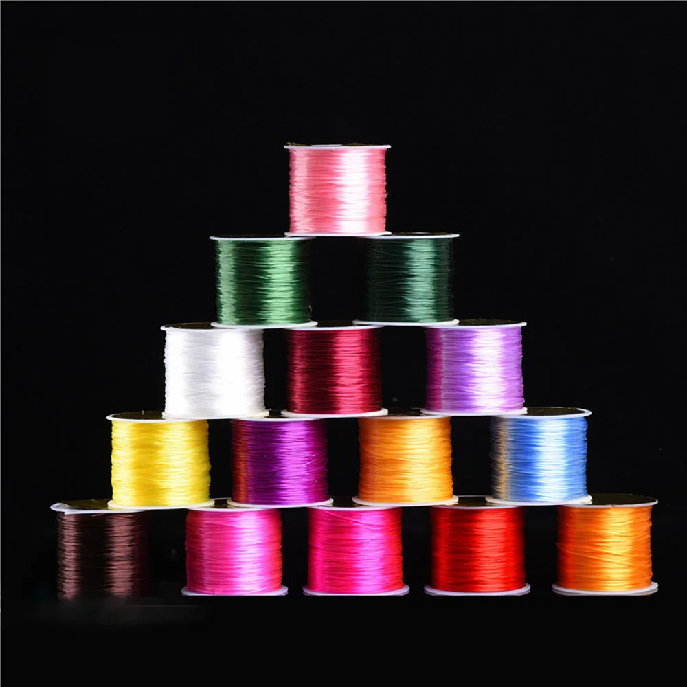 

40m/roll Black White Stretch Elastic Cord Elastic Thread For Beading Cord String Thread Diy Bracelets Necklace Jewelry Making
