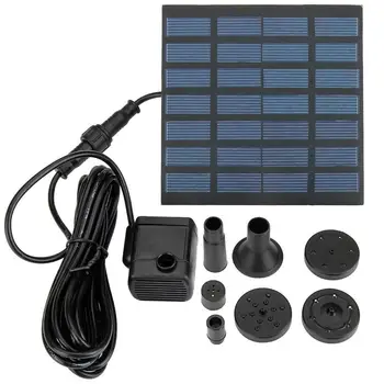 

Solar Fountain Free Standing Floating Submersible Solar Water Pump Set with 4 Sprinkler Heads for Swimming Pool Garden