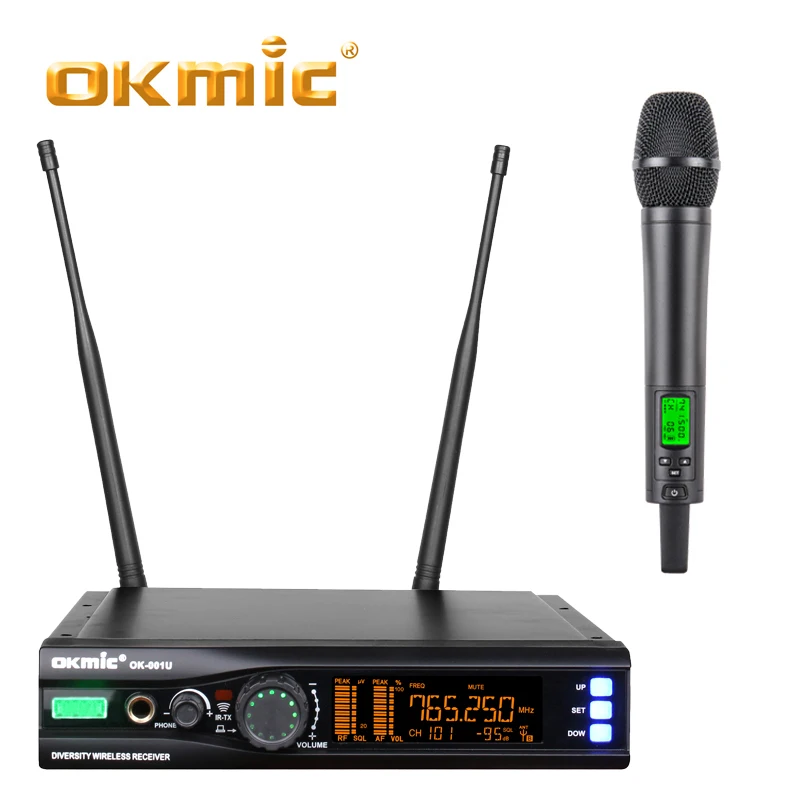 OKMIC OK-001U+ DPA3 цифровой ID Пилот Серии Беспроводной Карманный микрофон системы для сцены на обучение продвижение сбор