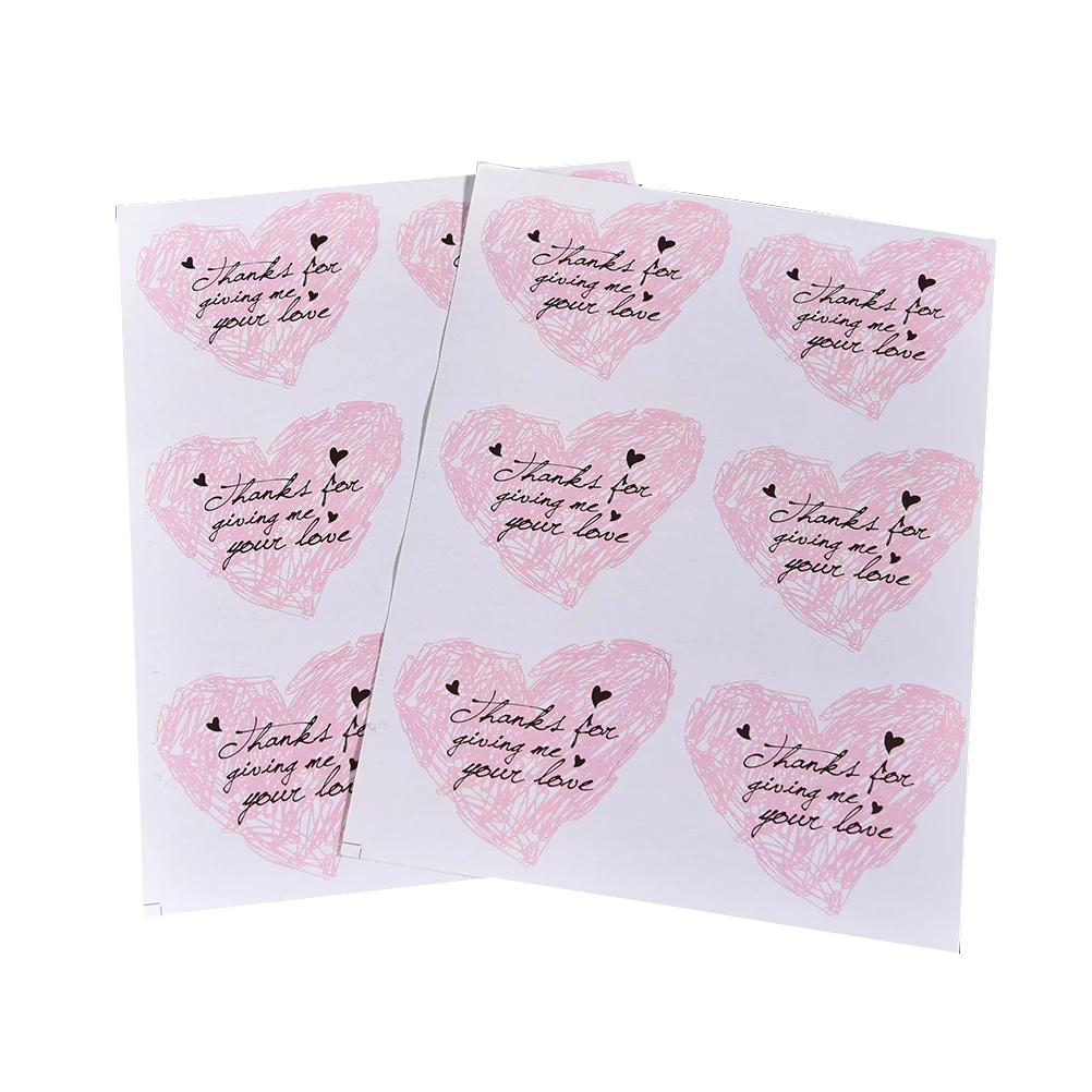 

Wedding Party Supplies Deco Stickers Heart-shaped 12*Label Sticker Pink For Thank You Packaging Sealed Stickers