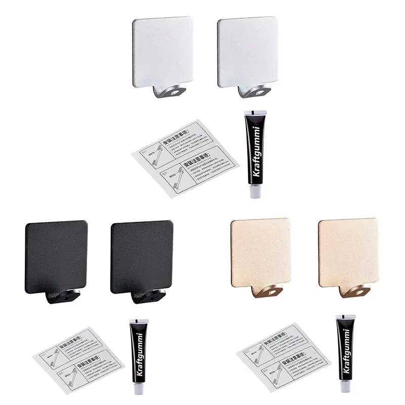 

2Pcs Hook Holder Set Plug Razor Single-Hook Adhesive Hanger Wall Robe Storage Coat Organizer For Door Bathroom Shower Office