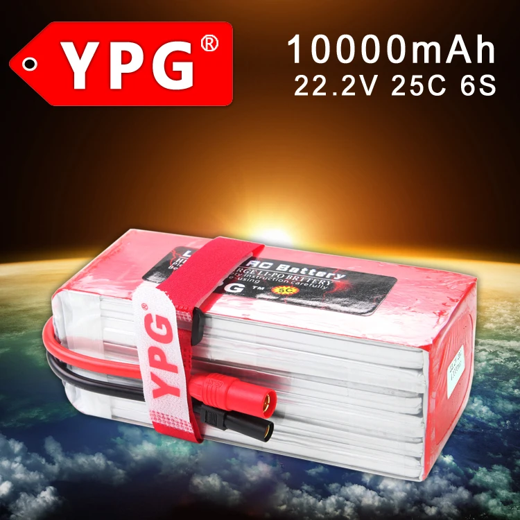 Литий-полимерный аккумулятор YPG 22 2 в 10000 мАч 25C Max 40C 6S RC для моделей DJI S800 S900 S1000 Airplans