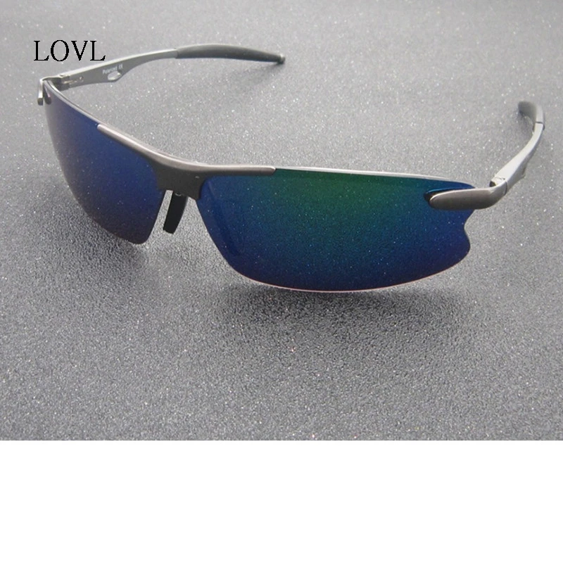 Men HD red sunglasses Polarized glasses sports Sunglasses blue Coating