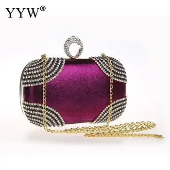 

Women Clutch Bags Finger Ring Ladies Evening Bags Geometric Rhinestone