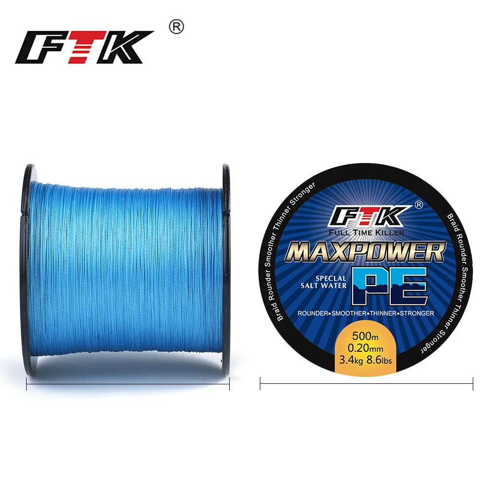 FTK Brand TP500M/547Yds Super PE Braided Multifilament Fishing Line 8LB 10LB 20LB 30LB 40LB 60LB Braided Line linha de pesca