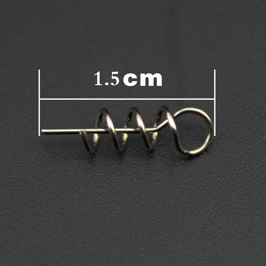 100pcs Soft Lure Baits Hook Pin Spring Fixed Lock Fishing Screw Needle WormCASG 