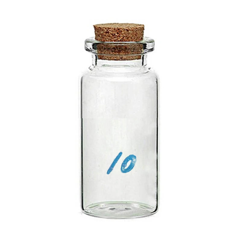 

8 Pcs 10 ml Small Cork Bottle Clear Glass Bottle Wishing Bottle KM88
