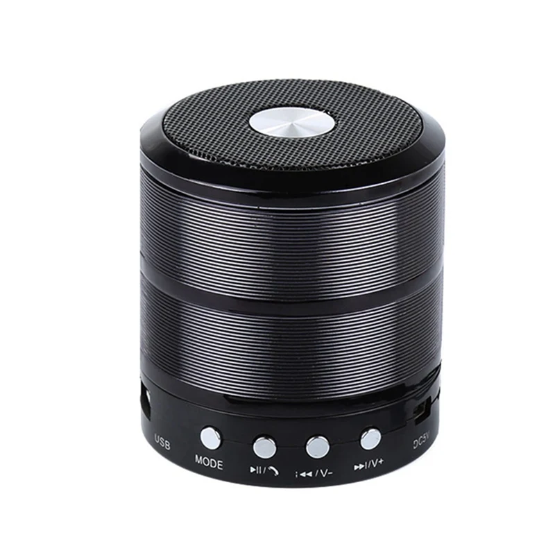 

wireless bluetooth speaker metal mini portable subwoof sound with Mic TF card FM radio AUX MP3 music play loudspeaker Black