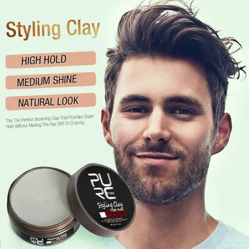 

2019Hot Selling 80g Long-lasting Dry Stereotypes Hair Type Original Clay New Hair Wax for Short Hair Styling High Hold Low Shine