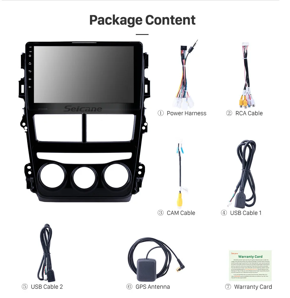 Discount Seicane 2din Android 8.1 9 inch Car Radio GPS Head Unit For 2018 Toyota vios Manual Air Conditioner Bluetooth Multimedia Player 19