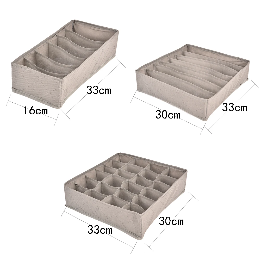 

Simple Various Grid Design Nowoven home storage box underwear organizer boxes bra necktie socks Folding container organizers