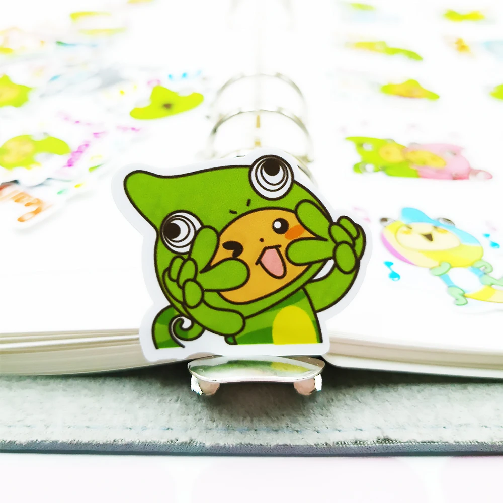 

20/40pcs Cartoon Cute Baby Chameleon Diary Sticker Scrapbook Decoration PVC Stationery Sticker Random Not Repeat