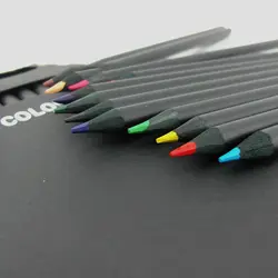12 шт./компл. цвета 12 различных цветных карандашей Kawaii школьные черные деревянные карандаши высокого качества для детей подарочная упаковка